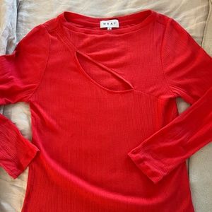WRAY NYC red cutout top